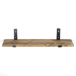 Hanah Home Lam010 Estantería de Pared de Madera y Metal Negro y Nogal